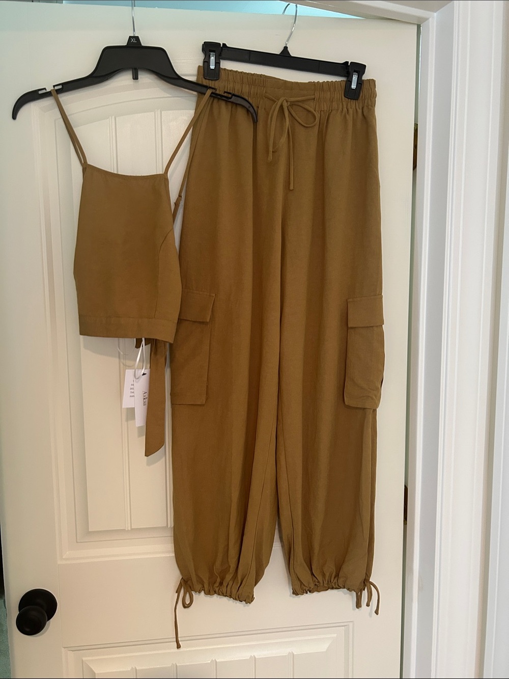 Aakaa beautiful coordinated outfit. Jogger Pants style with Cropped Tank top .